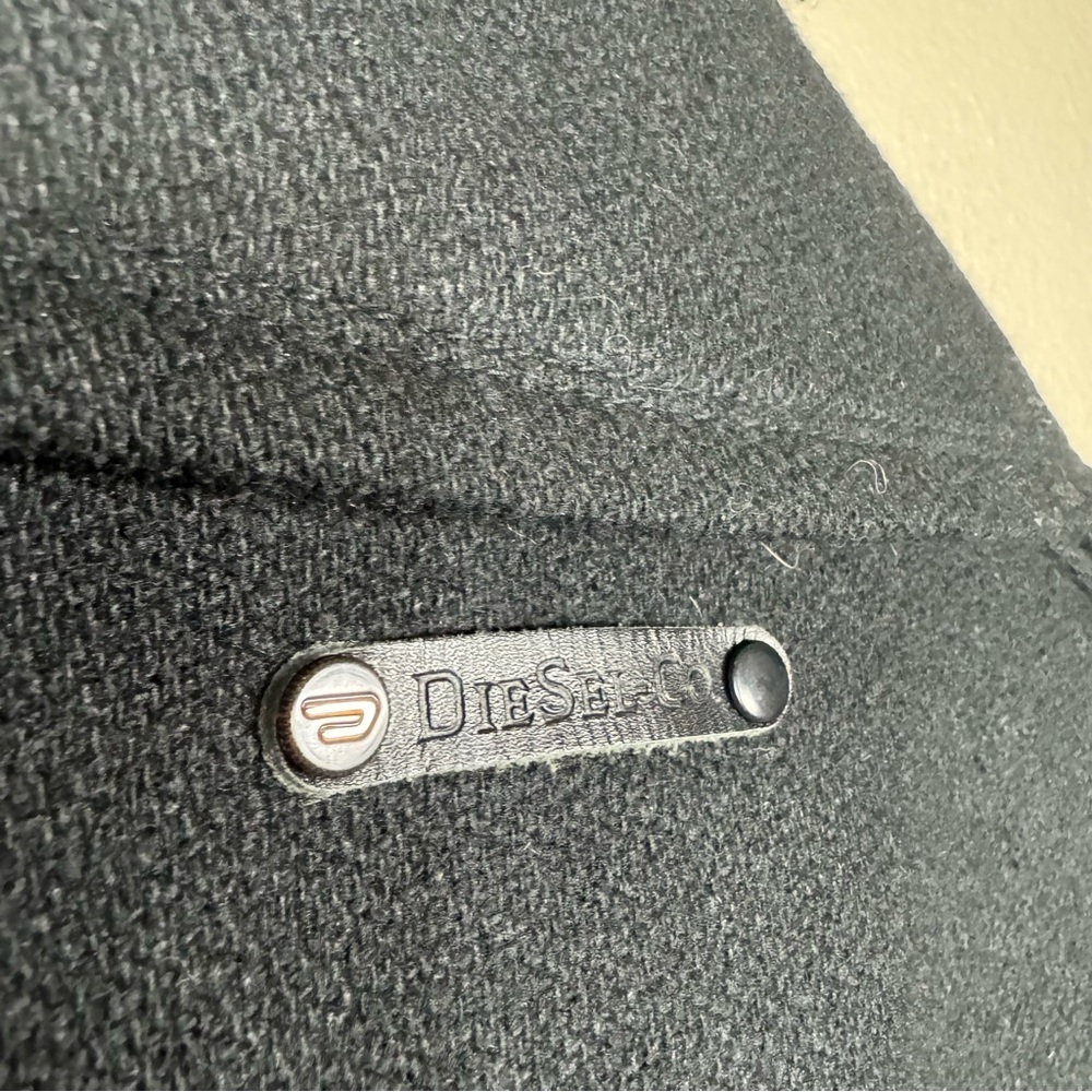 Diesel Wittor Trim‎ Fit Black Peacoat Coat Double Breasted Black Mens small H - Picture 9 of 13